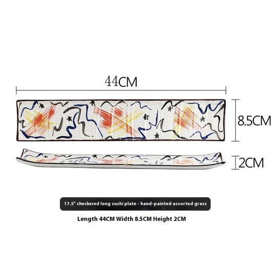 Creative Hand-painted Ceramic Cuisine Sushi Plate - Grand Goldman