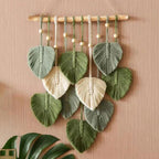 Creative Hand Weaving Cotton String Leaf Tapestry Wall Hanging - Grand Goldman