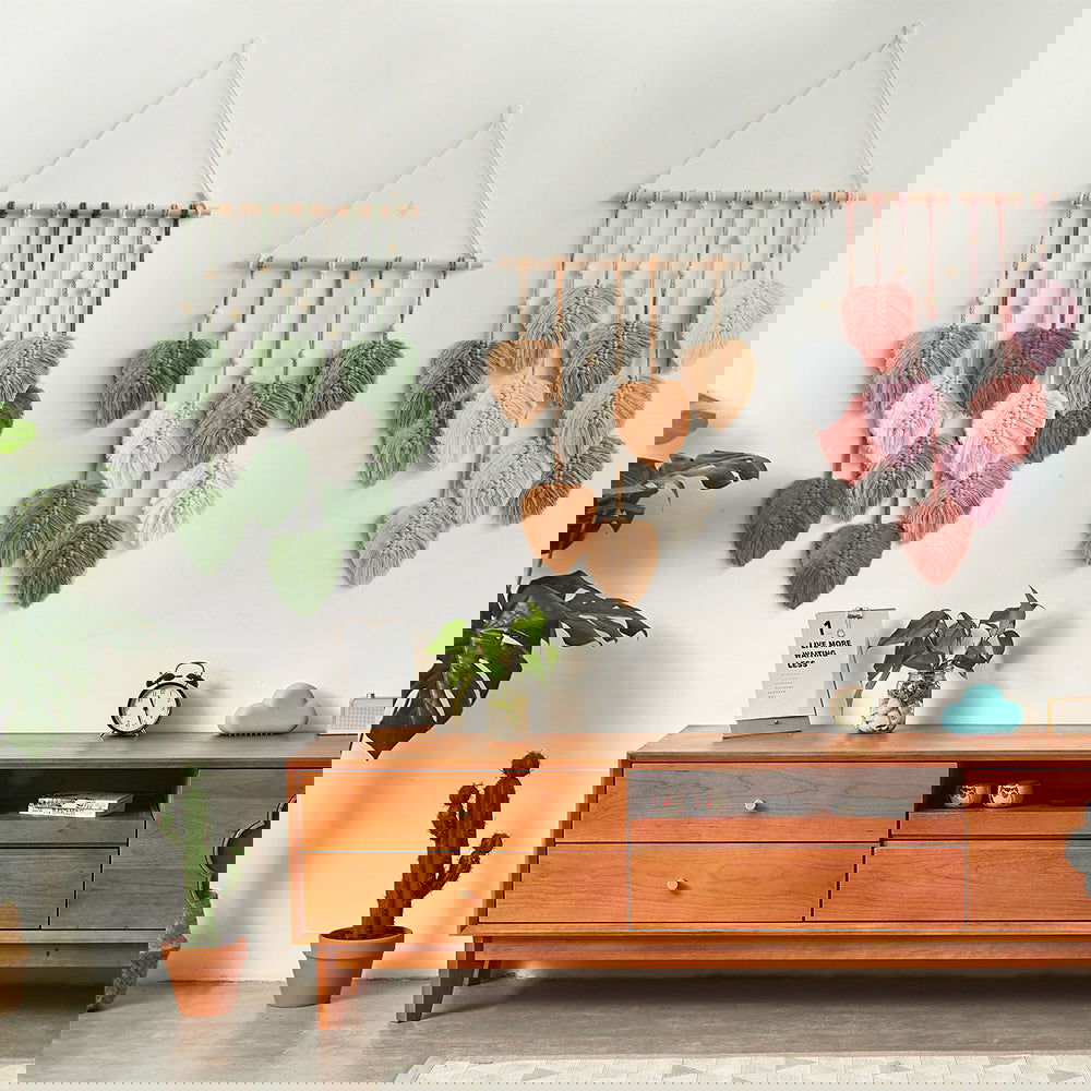 Creative Hand Weaving Cotton String Leaf Tapestry Wall Hanging - Grand Goldman