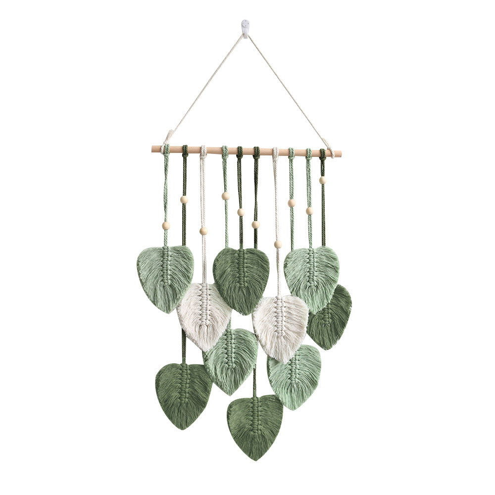 Creative Hand Weaving Cotton String Leaf Tapestry Wall Hanging - Grand Goldman