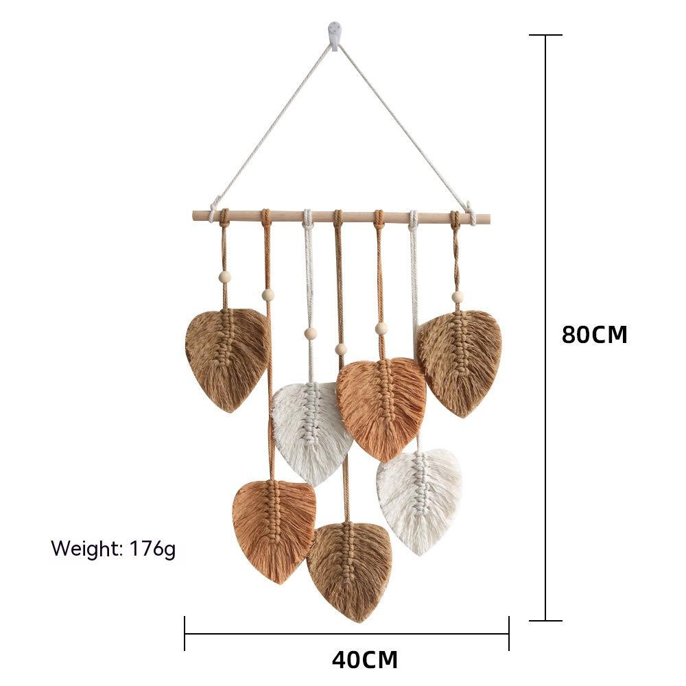 Creative Hand Weaving Cotton String Leaf Tapestry Wall Hanging - Grand Goldman