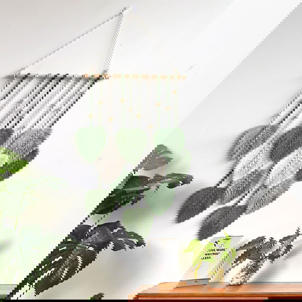 Creative Hand Weaving Cotton String Leaf Tapestry Wall Hanging - Grand Goldman