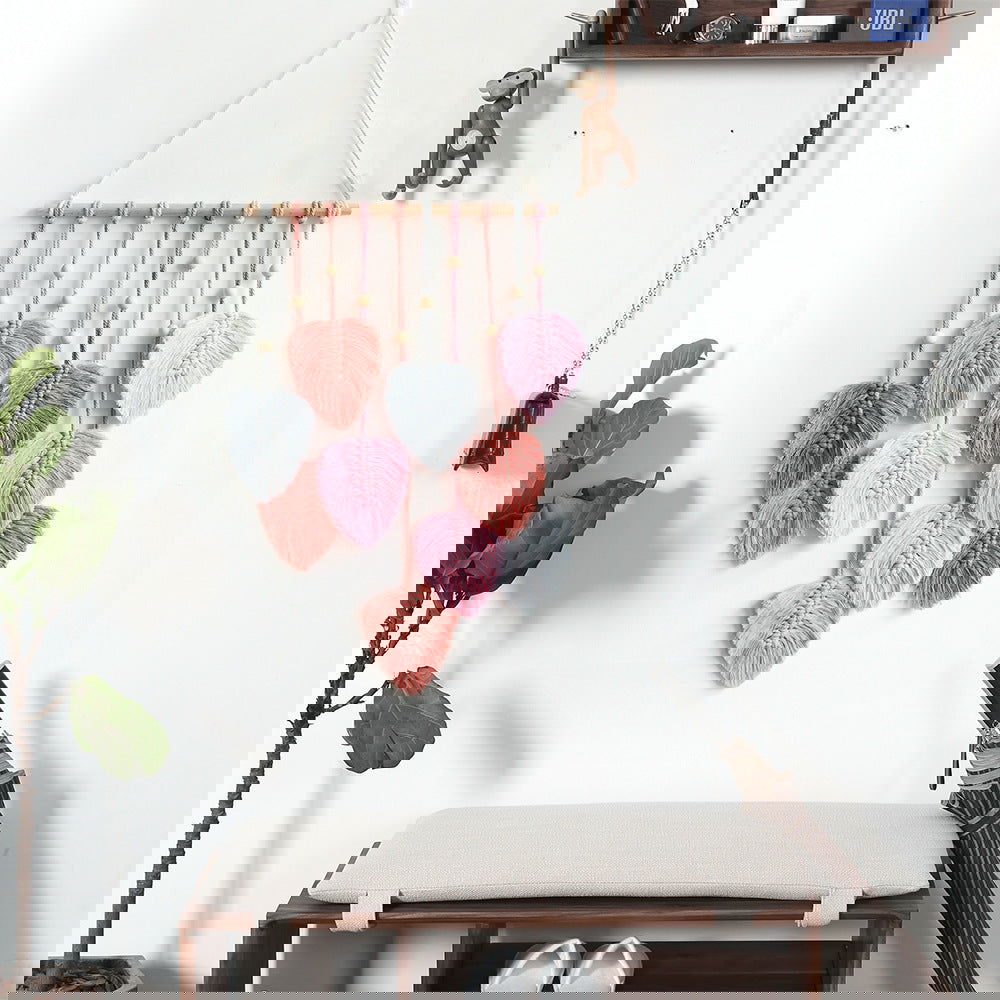 Creative Hand Weaving Cotton String Leaf Tapestry Wall Hanging - Grand Goldman