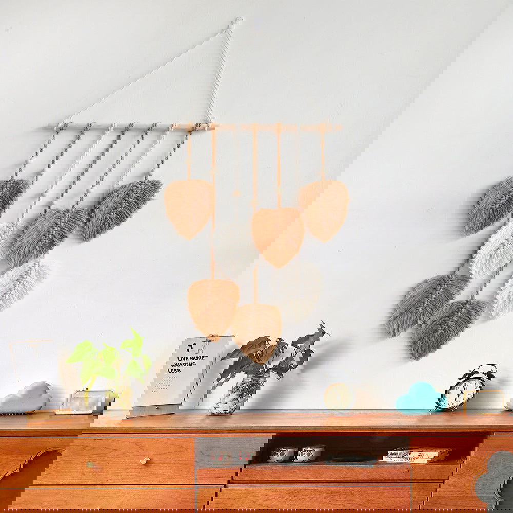 Creative Hand Weaving Cotton String Leaf Tapestry Wall Hanging - Grand Goldman