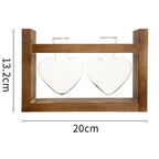 Creative Heart-shaped Hydroponic Vase Glass Wood Flower - Grand Goldman