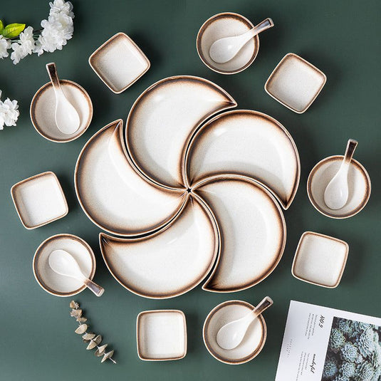 Creative Japanese Ceramic Tableware Moon Plate - Grand Goldman