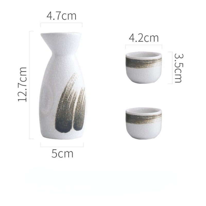 Creative Japanese Style Ceramic Wine Pot Tray Set - Grand Goldman