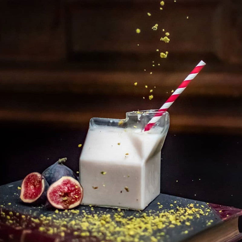 Creative Japanese Style Milk Carton Transparent Glass Square Milk Cup - Grand Goldman