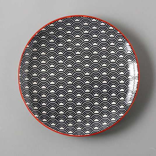 Creative Japanese ceramic plate large flat plate - Grand Goldman