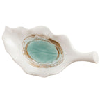 Creative Leaf Shaped Hand Painted Rough Ceramic Plate - Grand Goldman