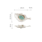 Creative Leaf Shaped Hand Painted Rough Ceramic Plate - Grand Goldman