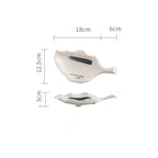 Creative Leaf Shaped Hand Painted Rough Ceramic Plate - Grand Goldman