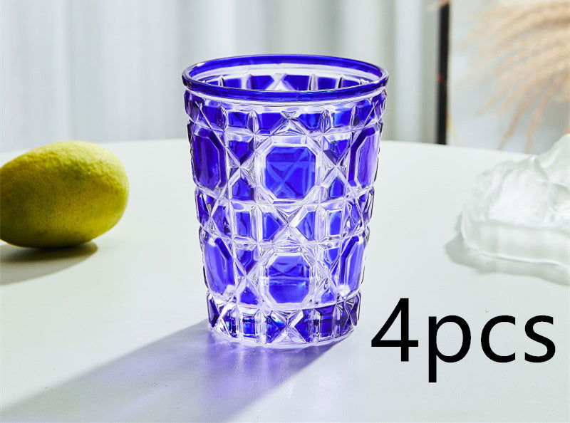 Creative Light Luxury Color Checkered Whisky Cup - Grand Goldman