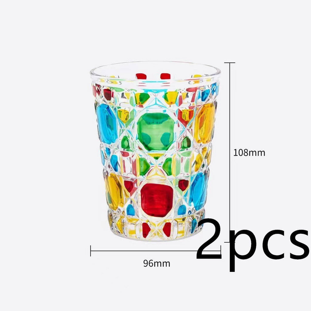 Creative Light Luxury Color Checkered Whisky Cup - Grand Goldman
