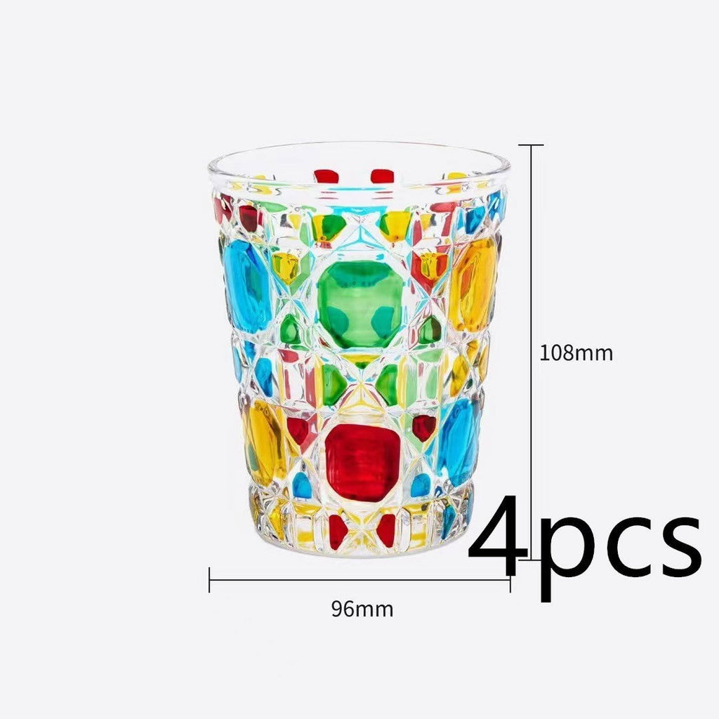 Creative Light Luxury Color Checkered Whisky Cup - Grand Goldman