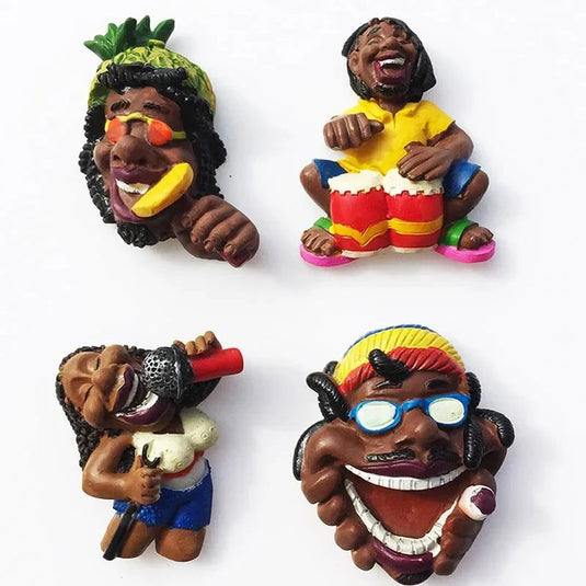 Creative Magnetic Refrigerator Sticker Jamaica Folk Tourism Souvenir 3D Painted Decorative Crafts Collection Fridge Magnet Gift - Grand Goldman