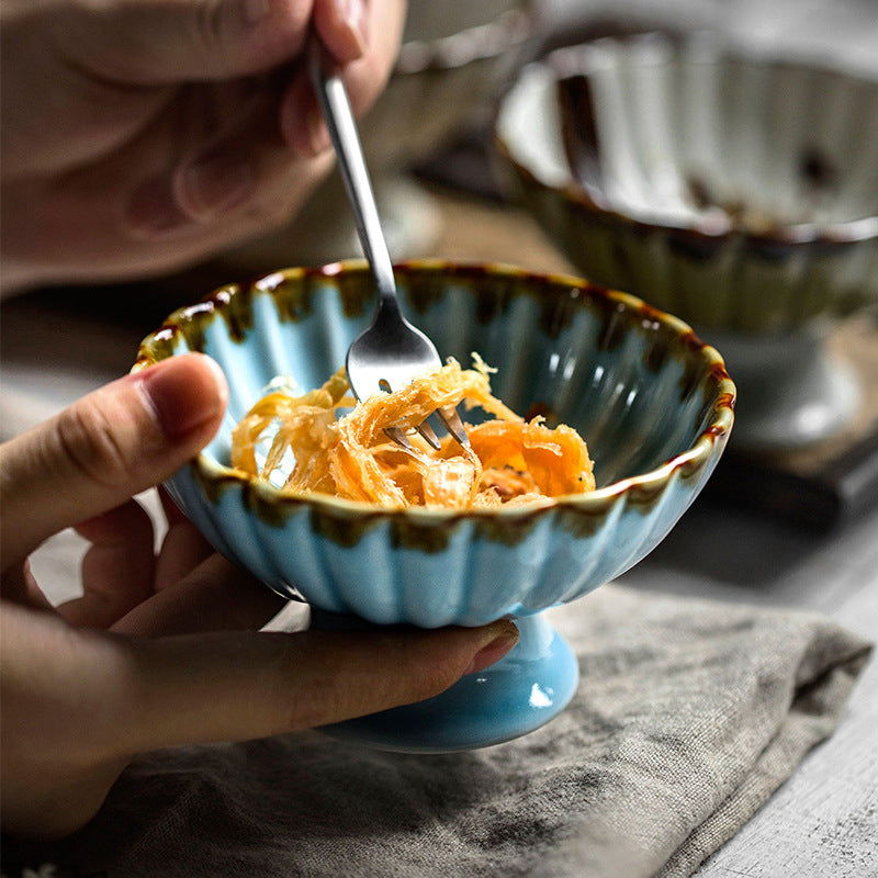 Creative Personality Japanese Retro Ceramic High-footed Bowl - Grand Goldman