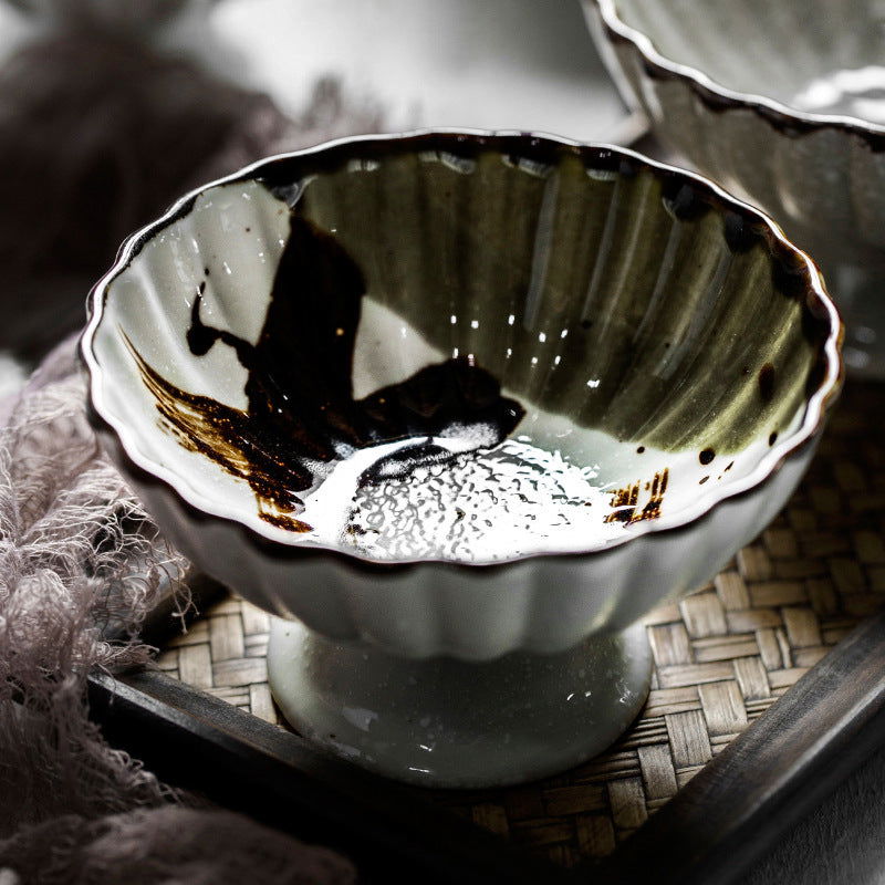 Creative Personality Japanese Retro Ceramic High-footed Bowl - Grand Goldman