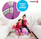 Creative QT Stuff ’n Sit Extra Large 38’’ Bean Bag Storage Cover for Stuffed Animals & Toys, Giant Beanbag Chair for Plush, Toddler & Kids Rooms Bedroom Organizer for Christmas, Purple Unicorn - Grand Goldman