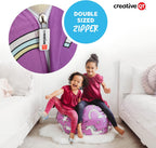 Creative QT Stuff ’n Sit Extra Large 38’’ Bean Bag Storage Cover for Stuffed Animals & Toys, Giant Beanbag Chair for Plush, Toddler & Kids Rooms Bedroom Organizer for Christmas, Purple Unicorn - Grand Goldman