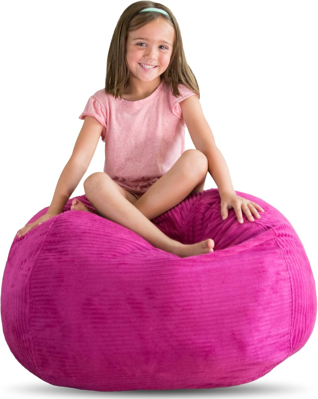 Creative QT Stuff ’n Sit Extra Large 38’’ Bean Bag Storage Cover for Stuffed Animals & Toys, Giant Beanbag Chair for Plush, Toddler & Kids Rooms Bedroom Organizer for Christmas, Purple Unicorn - Grand Goldman