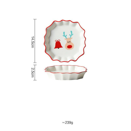 Creative Retro Christmas Cute Tableware Household Ceramic Plate - Grand Goldman