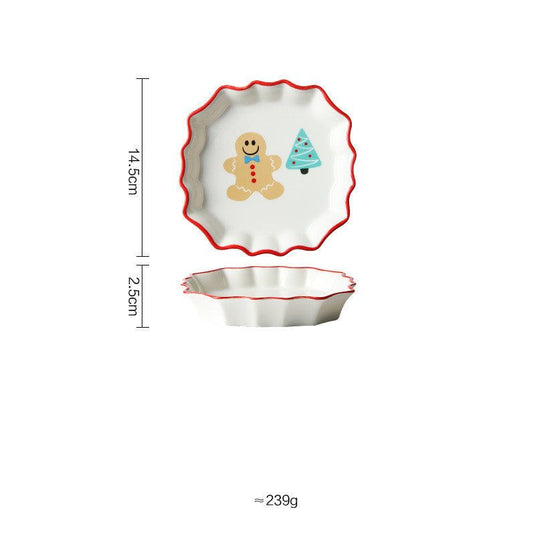 Creative Retro Christmas Cute Tableware Household Ceramic Plate - Grand Goldman