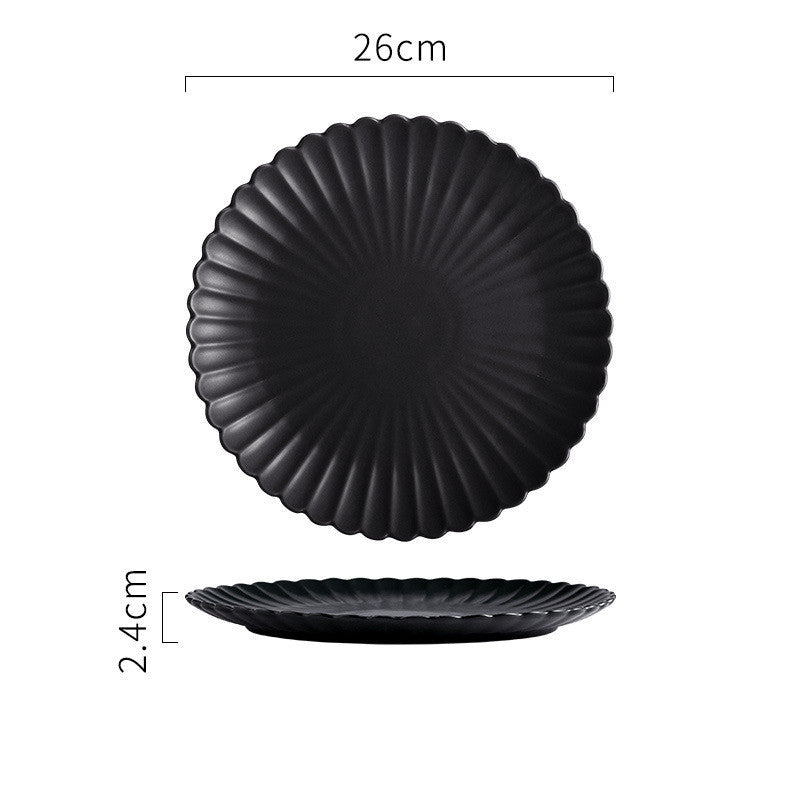 Creative Simple Solid-color Ceramic Plate Fruit Cake Plate Round Beef Steak Western Plate - Grand Goldman