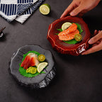 Creative Stone Pattern Ceramic Plate Cuisine Sashimi Plate - Grand Goldman