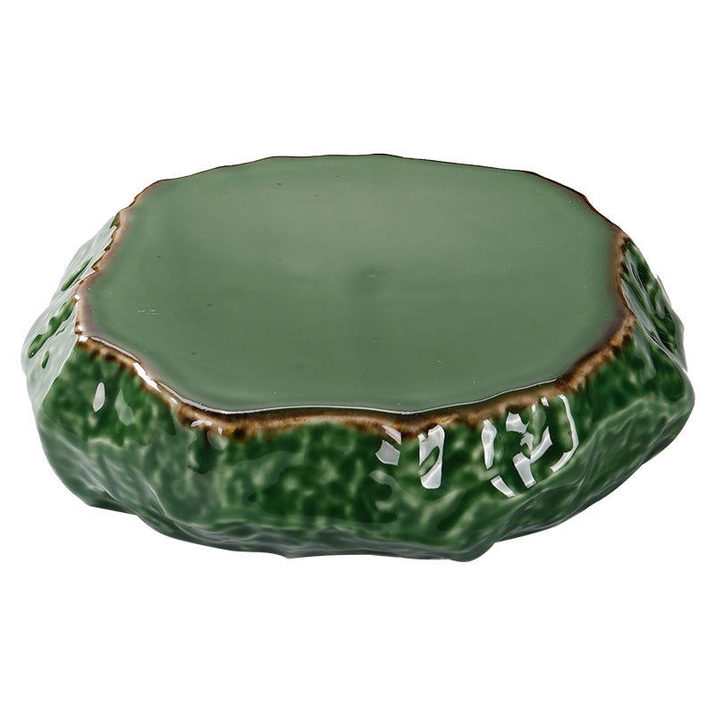 Creative Stone Pattern Ceramic Plate Cuisine Sashimi Plate - Grand Goldman