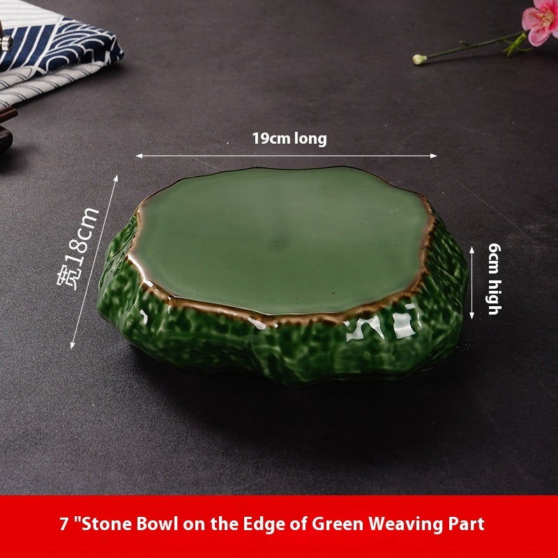 Creative Stone Pattern Ceramic Plate Cuisine Sashimi Plate - Grand Goldman