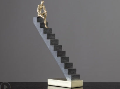 Creative Thinker Statue Resin Doll Retro Character Sculpture Office Home Desktop - Grand Goldman