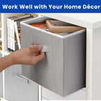 Criusia Storage Cubes, 11 Inch Cube Storage Bins for Shelves (10 Pack), Fabric Collapsible Storage Bins with Dual Handles, Foldable Cube Baskets for Clothes, Closet Organizers and Storage Box (Grey) - Grand Goldman