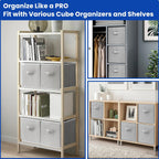 Criusia Storage Cubes, 11 Inch Cube Storage Bins for Shelves (10 Pack), Fabric Collapsible Storage Bins with Dual Handles, Foldable Cube Baskets for Clothes, Closet Organizers and Storage Box (Grey) - Grand Goldman