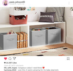 Criusia Storage Cubes, 11 Inch Cube Storage Bins for Shelves (10 Pack), Fabric Collapsible Storage Bins with Dual Handles, Foldable Cube Baskets for Clothes, Closet Organizers and Storage Box (Grey) - Grand Goldman