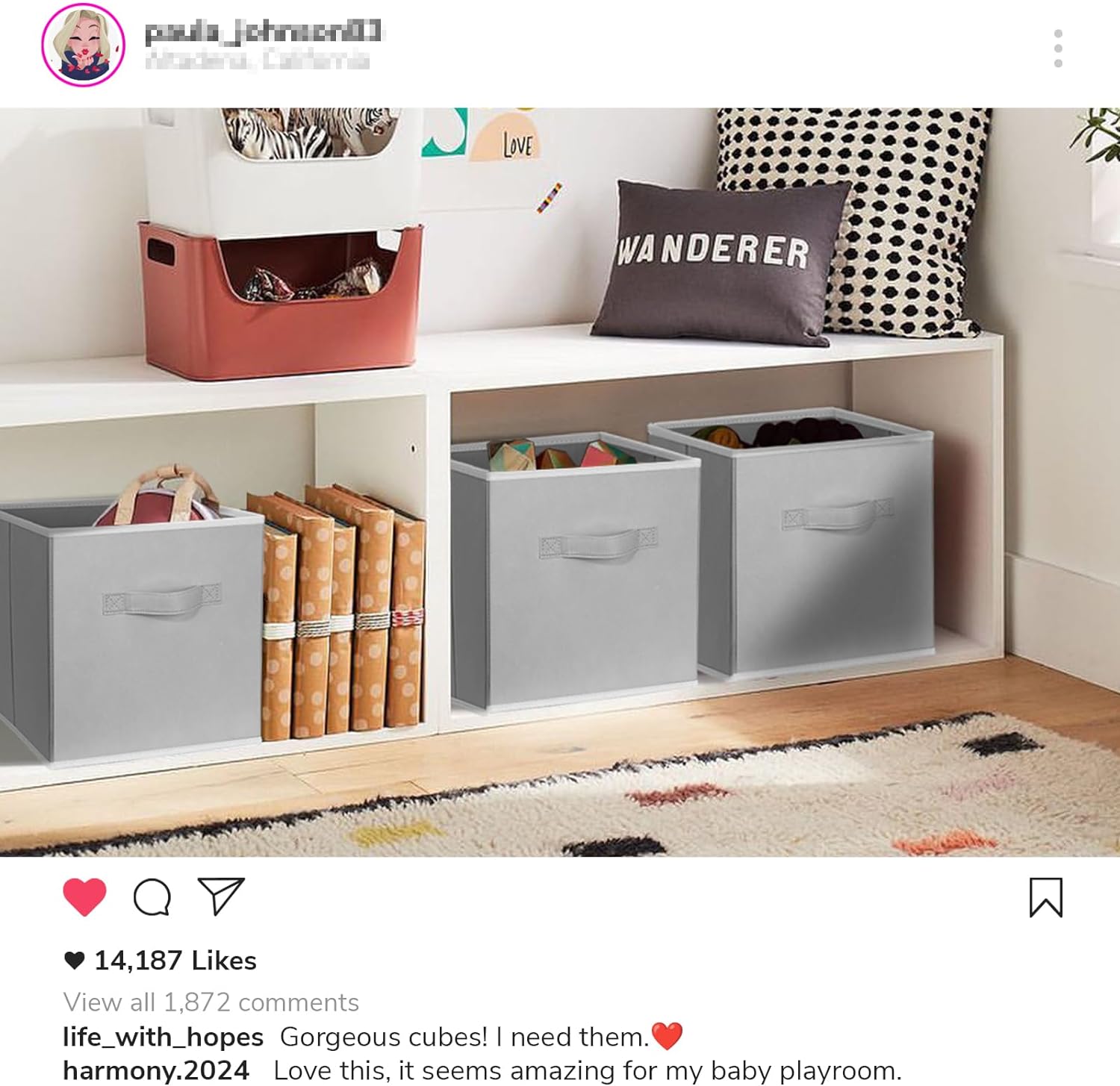 Criusia Storage Cubes, 11 Inch Cube Storage Bins for Shelves (10 Pack), Fabric Collapsible Storage Bins with Dual Handles, Foldable Cube Baskets for Clothes, Closet Organizers and Storage Box (Grey) - Grand Goldman