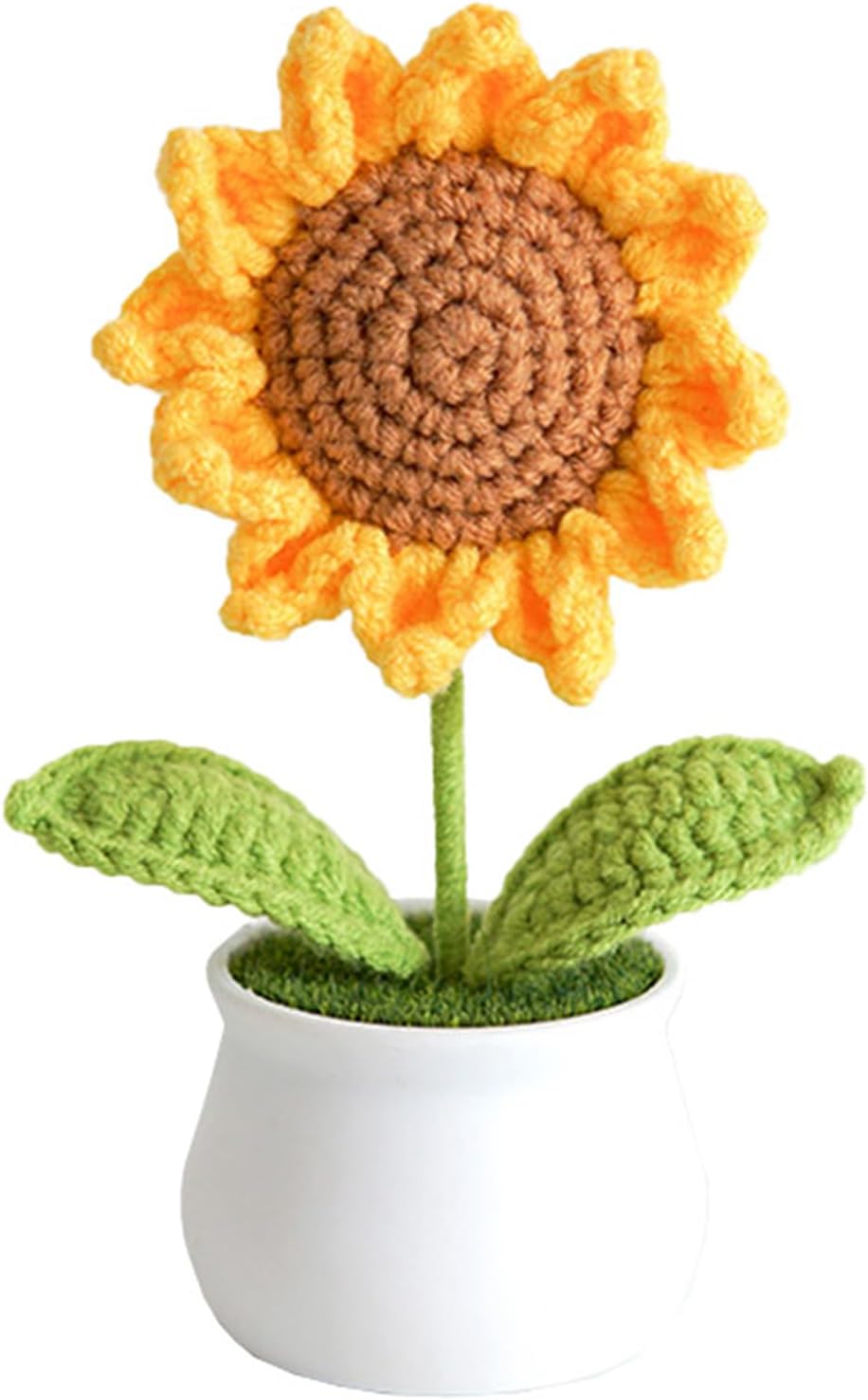 Crochet Flowers Artificial Sunflower for Office Desk Car Dashboard Decor, Funny Gifts for Women Birthday Christmas Party Decorations Motivational Gifts - Grand Goldman