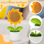 Crochet Flowers Artificial Sunflower for Office Desk Car Dashboard Decor, Funny Gifts for Women Birthday Christmas Party Decorations Motivational Gifts - Grand Goldman