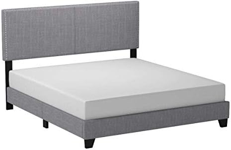 Crown Mark Erin Upholstered Panel Bed in Black, Full - Grand Goldman