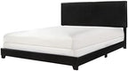 Crown Mark Erin Upholstered Panel Bed in Black, Full - Grand Goldman