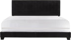 Crown Mark Erin Upholstered Panel Bed in Black, Full - Grand Goldman