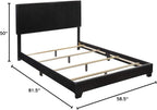 Crown Mark Erin Upholstered Panel Bed in Black, Full - Grand Goldman