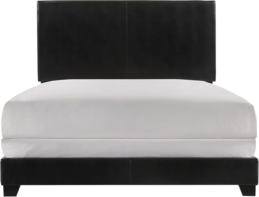 Crown Mark Erin Upholstered Panel Bed in Black, Full - Grand Goldman
