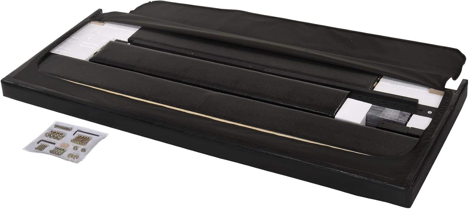 Crown Mark Erin Upholstered Panel Bed in Black, Full - Grand Goldman