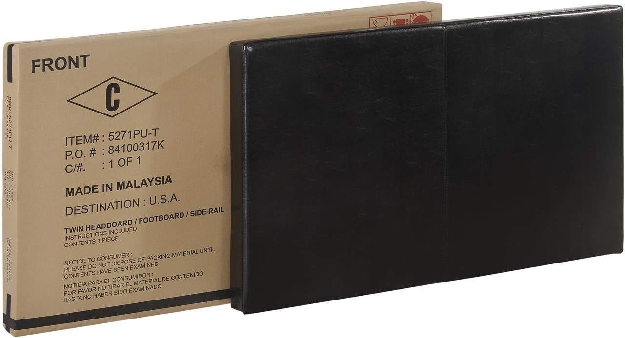 Crown Mark Erin Upholstered Panel Bed in Black, Full - Grand Goldman