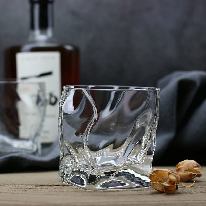 Crumpled Paper Whiskey Glass - Grand Goldman