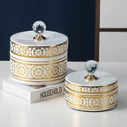 Crystal Ball Jewelry Box Ceramic Storage Jar Desktop Storage Organization Box Porcelain Decorative Tank Home Decoration - Grand Goldman