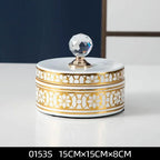 Crystal Ball Jewelry Box Ceramic Storage Jar Desktop Storage Organization Box Porcelain Decorative Tank Home Decoration - Grand Goldman