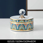 Crystal Ball Jewelry Box Ceramic Storage Jar Desktop Storage Organization Box Porcelain Decorative Tank Home Decoration - Grand Goldman