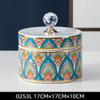 Crystal Ball Jewelry Box Ceramic Storage Jar Desktop Storage Organization Box Porcelain Decorative Tank Home Decoration - Grand Goldman